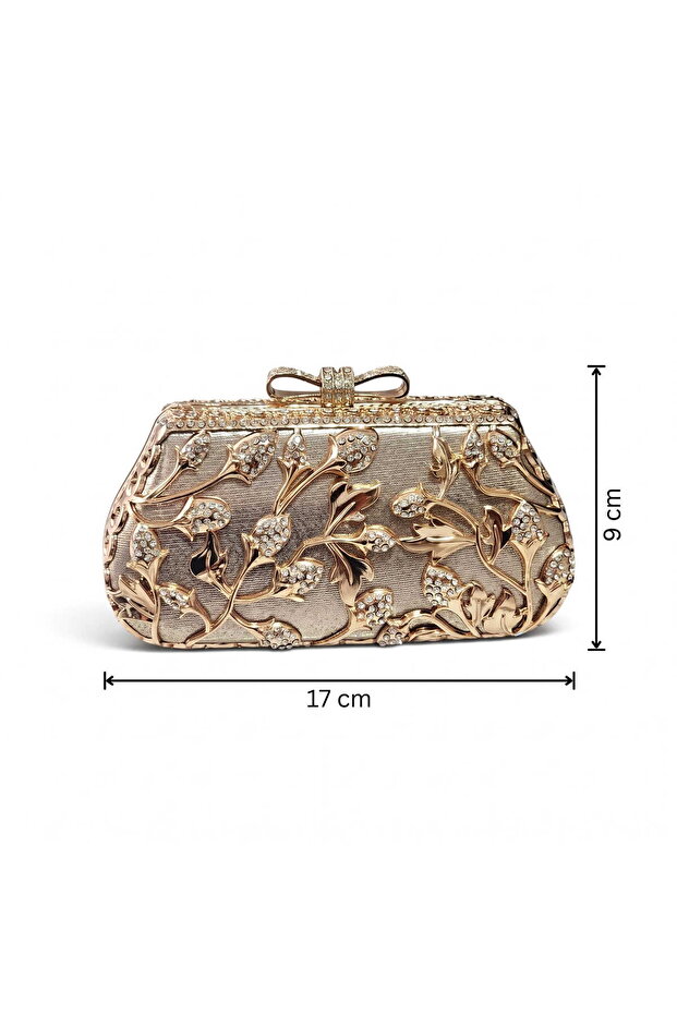 ''Mini Size'' Crystal Stone & Figure Model Metal Case Women's Evening Dress Bag
