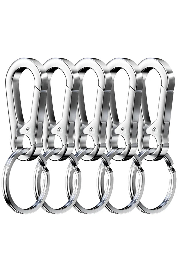 Silver-5pcs 1/5PCS Metal Gourd Buckle Keychain Climbing Hook Car Keychain Strong Carabiner Shape Key
