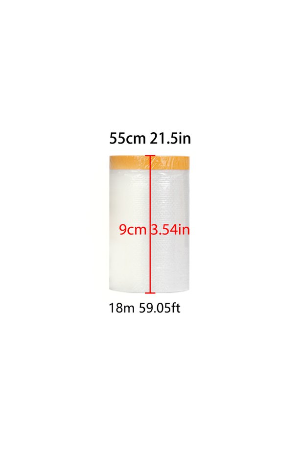55cmx18m Pre-Taped Masking Film Protection PE Covering Cloth Tape for Living Room Furniture Dust-pro