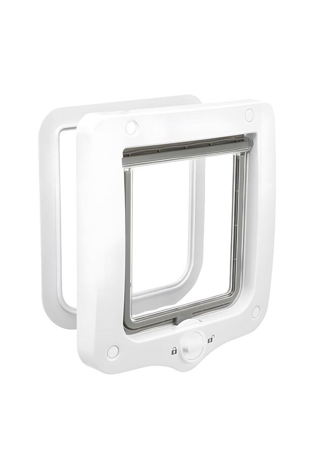 Double-Way Cat Door 20X22 cm White