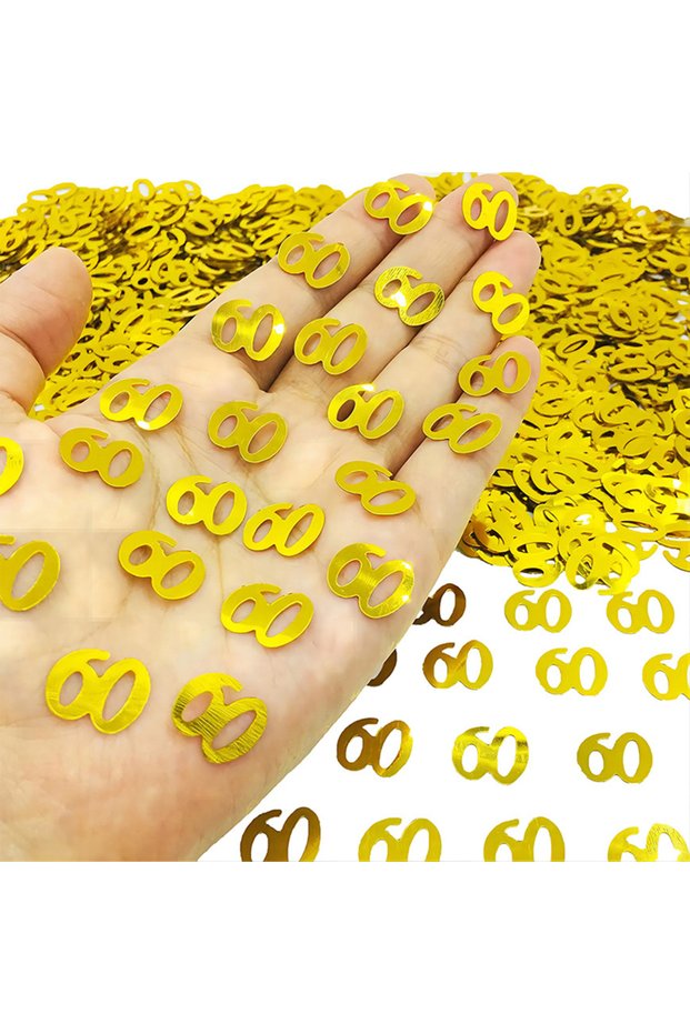 60 J250117-F 15g/Bag Digital Gold Confetti Glitter Number 18/21/30/40/50/60/70 Paper Scraps Birthday