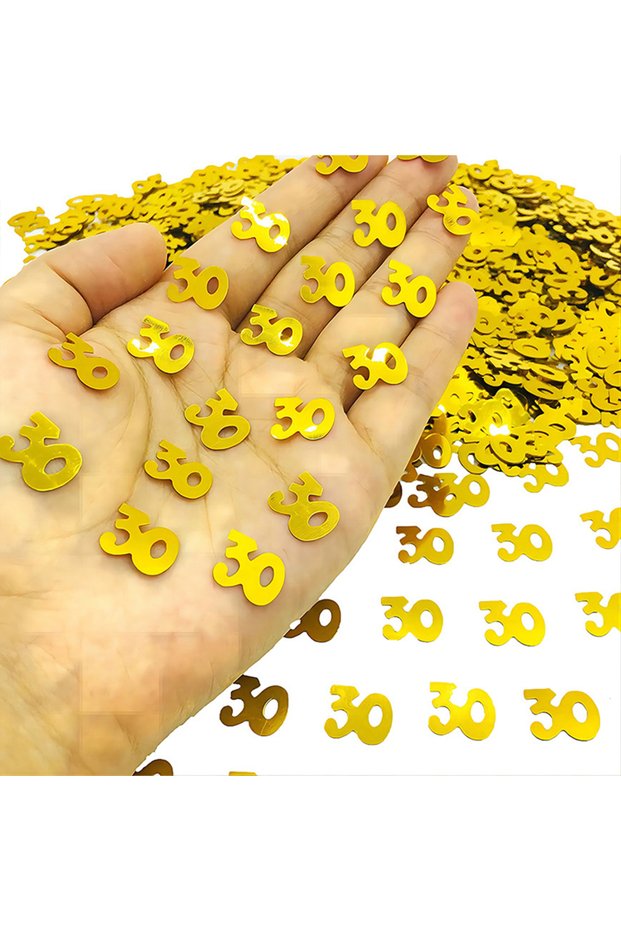 30 J250117-C 15g/Bag Digital Gold Confetti Glitter Number 18/21/30/40/50/60/70 Paper Scraps Birthday
