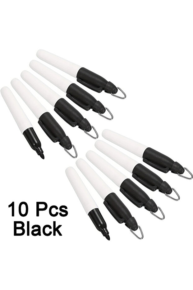 10 Pcs Black 5/10 Pcs Mini Permanent Markers, Golf Ball Marker Pen With Keychain Clip For Office Mee