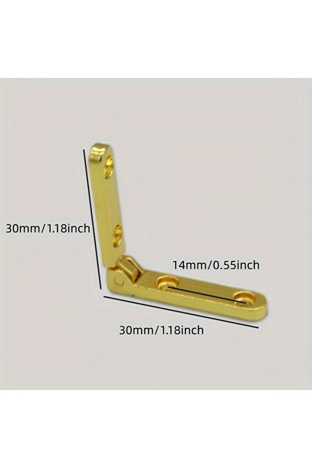 Golden-10Pcs 10Pcs Metal Supporting Hinges for Wooden Box Seven-character Small Hinge Five Golden Ac