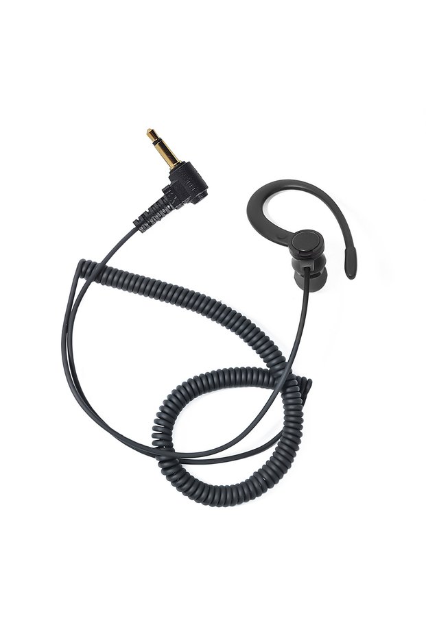 Black C 3.5mm 90 3.5mm Listen Only Earpiece Compatible with Speaker Mic, G-Shape Earhook Receive Onl