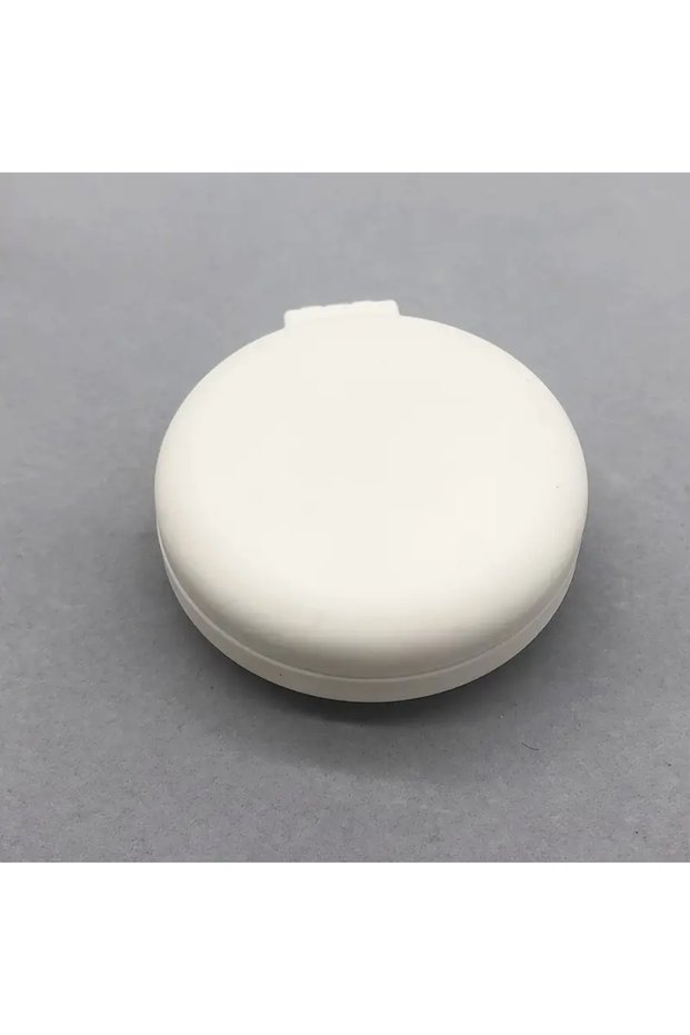 White 1pc Portable Folding Makeup Mirror with Air Cushion Massage Comb - Multifunctional and Conveni