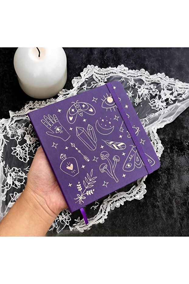 B6 Purple-Boho BUJO Dotted Journal – 5.5"x5.5" Square | 180gsm Bamboo Paper | For Bujo, Sketch & Cre