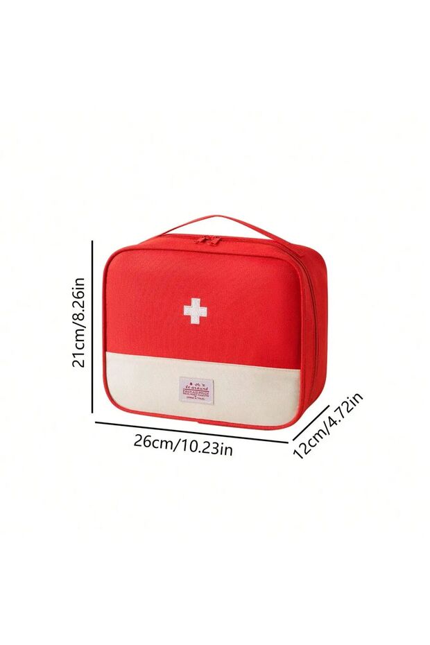 Red Portable Portable Medical Kit, Home First Aid Kit, Outdoor Travel Medical Kit, Large Capacity Me