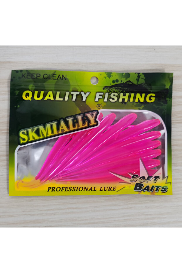 Pink 10pcs Bionic Small Fish Silicone Soft Fishing Lure 11cm 3g Artificial Loach Bait Fake Bait Swim