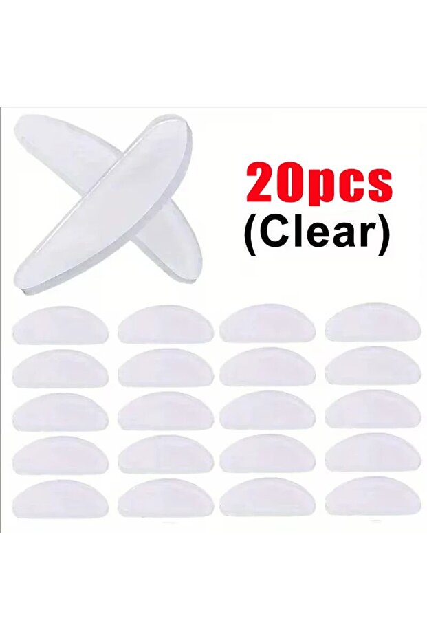 Clear-20pcs Clear Non-Slip Glasses Nose Pads Invisible Silicone Self Adhesive Nose Pads Glasses Nose