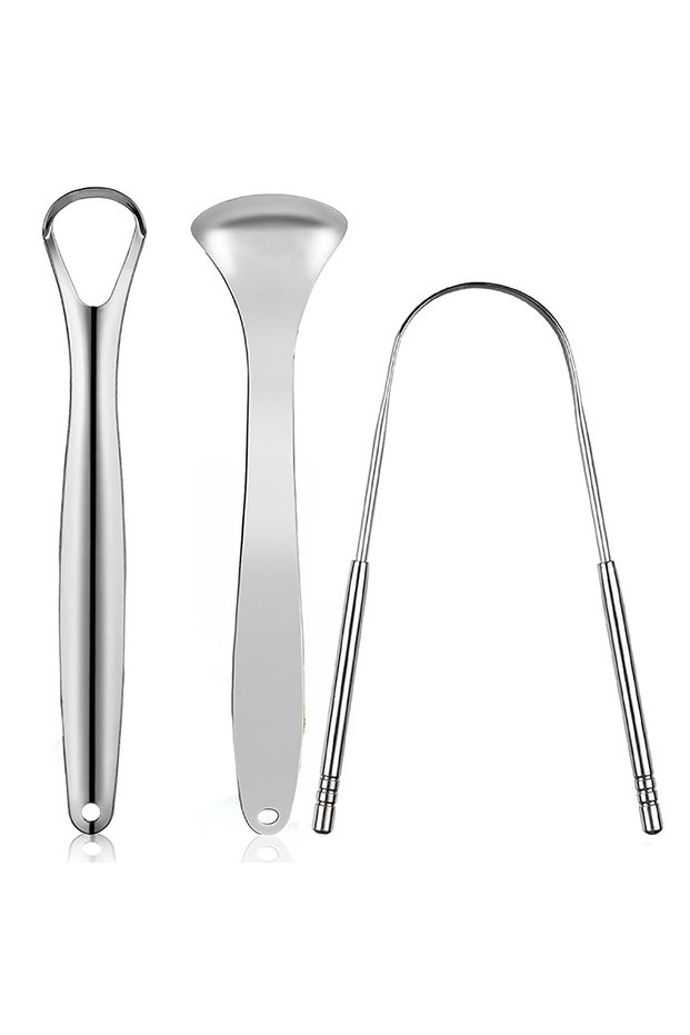 3 PCS Stainless Steel Tongue Scrapers Tongues Cleaner for Adults Kids Portable Tongue Coating Remove