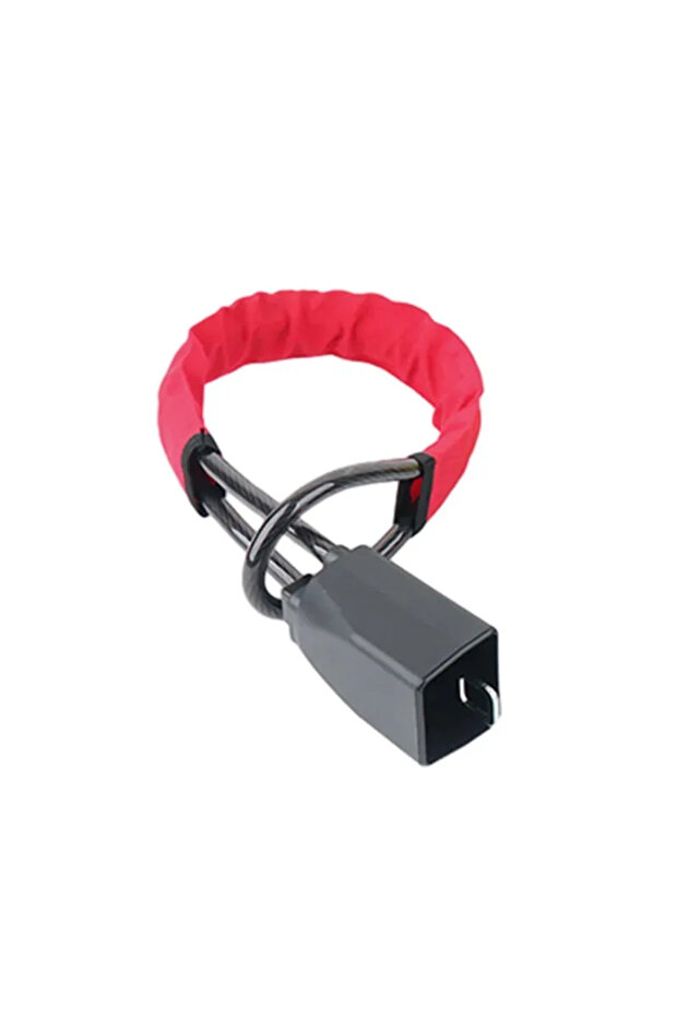 Red Car Steering Wheel Lock Anti-theft Steel Cable Security Device Universal Fit for Vehicles Preven