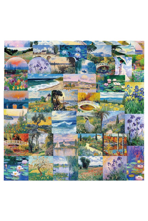56pcs all 56pcs Oil Painting Landscape Stickers Waterproof Vinyl Decals for Luggage and Notebooks As