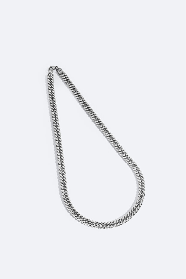 Men's Silver Color Steel Necklace B009822