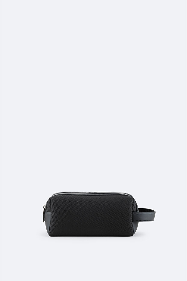 Men's Black Compartmentalized Handheld Portfolio and Shaving Bag B009768