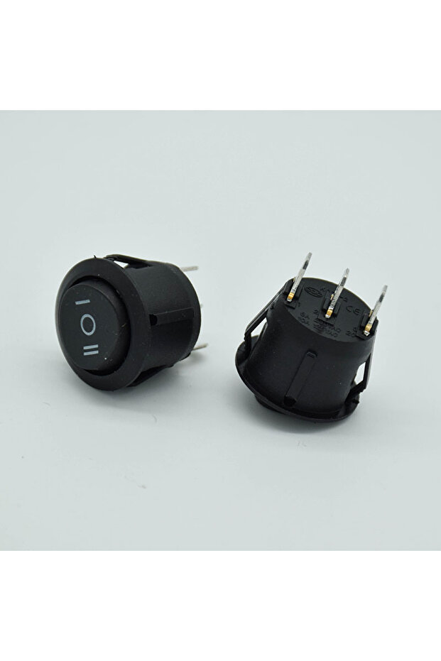 5pcs 5Pcs/lot ON/OFF/ON 3 Position 6A/250V 10A/125V AC 3Pin SPDT Round Boat Rocker Switch