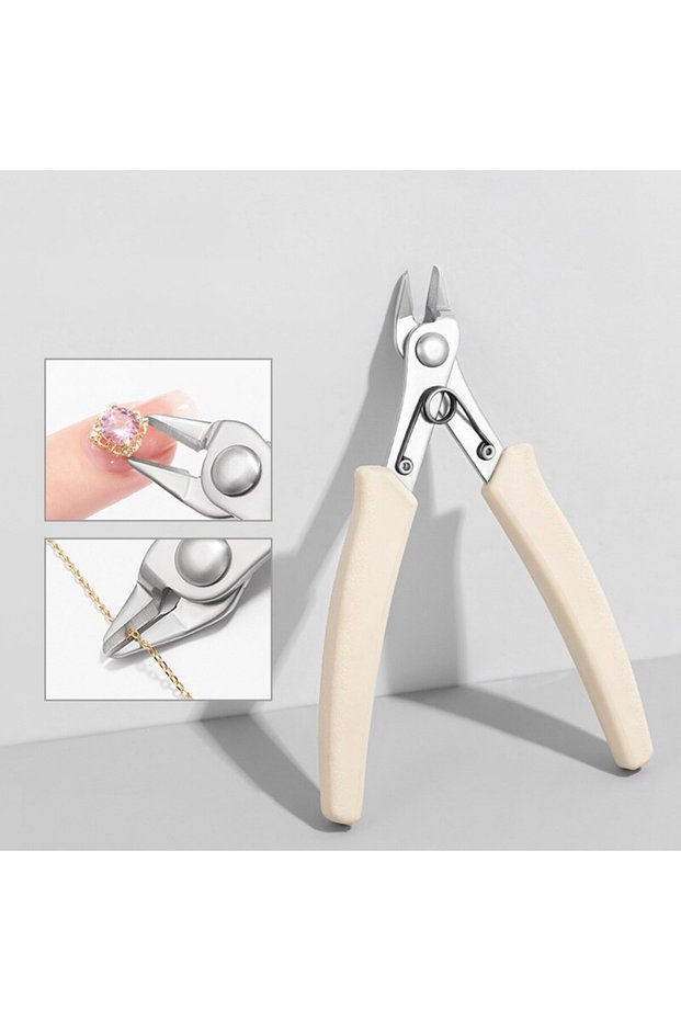 WHITE New Model Flat-Nose Diamond Removal Pliers Metal Chain Cutting Zircon Jewelry High Force Cutte