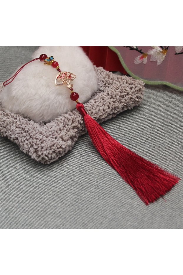 A11 Ice Floss Fan Hanging Tassel Antique Hanfu Decoration Tassel Cheongsam Pressed Placket Ethnic St