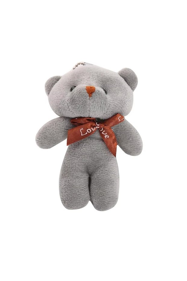 11cm-30cm Gray 10pcs/pack 12cm Mini Bow Tie Teddy Bear Pendant Plush Toy Colorful Teddy Plush Keycha