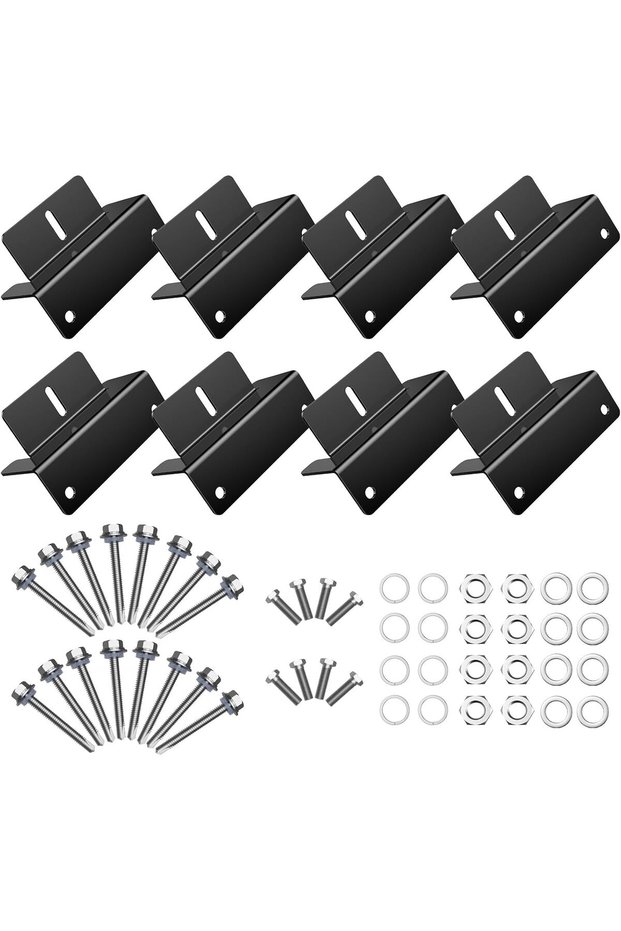 8Pcs Black 16Pcs/Set Solar Panel Mounting Bracket Kits 4/8 Units Solar Panel Aluminum Mounting Z Bra