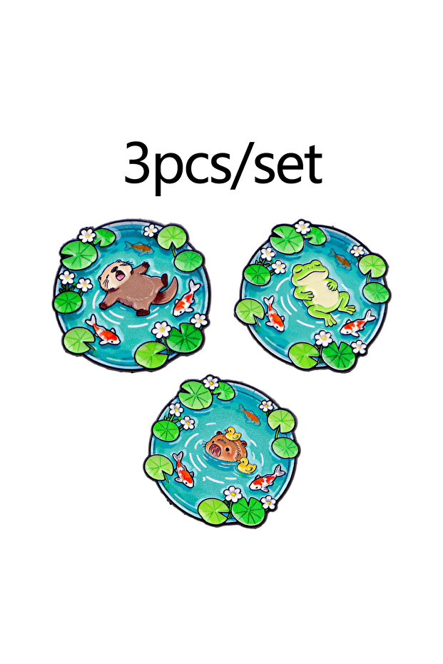 1 Pond Landscape Otter Duck Enamel Pin Frog Brooch Lapel Pin Badge on Backpack Clothing Accessories