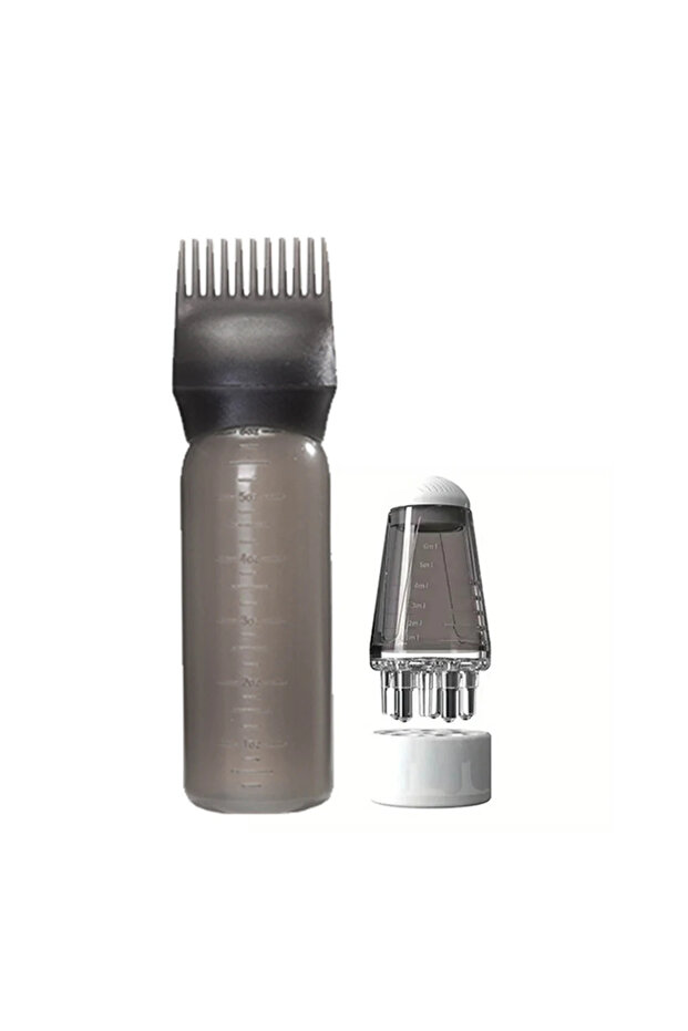 Black 2pcs 2-piece Hair Dye Tool Set 6.09oz Hair Oil Applicator Bottle and1ml Dil Hair Growth Solid