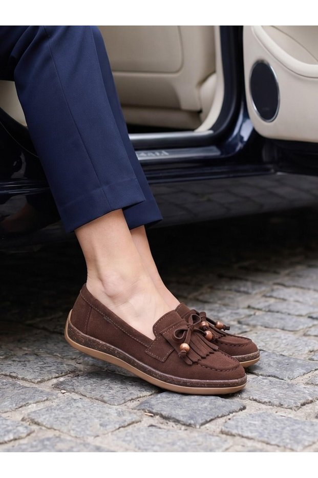 Dvm 2001 Brown Suede Tasseled Women's Shoes