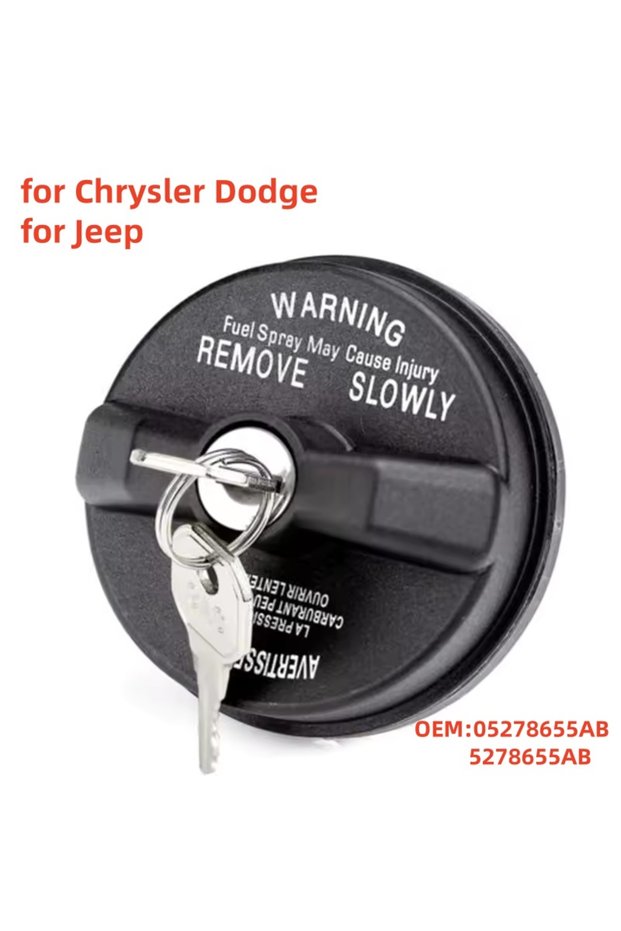 Car Locking Gas Cap 05278655AB Lock Fuel Cap Key for Chrysler Dodge Jeep Ram Challenger Grand Carava