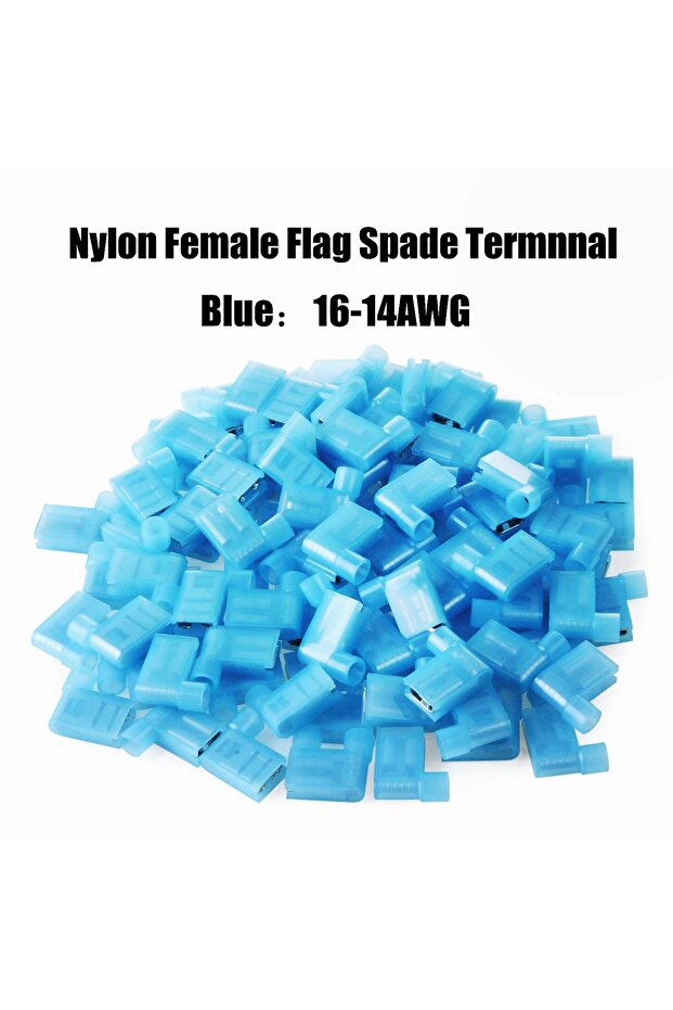 30pcs-Blue In Bag 80/50/30pcs nylon flag 90 degree right angle spade connectors terminals - female f