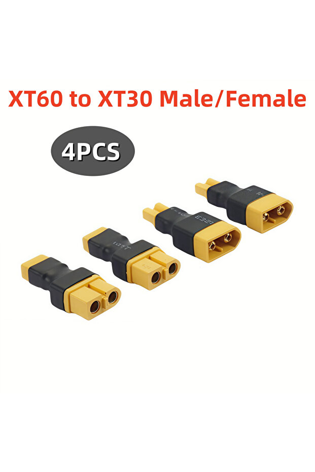 4PCS XT60 To XT30 4PCS Male/Female XT60 to XT30 Plug Female Male Adapter Converter Connector