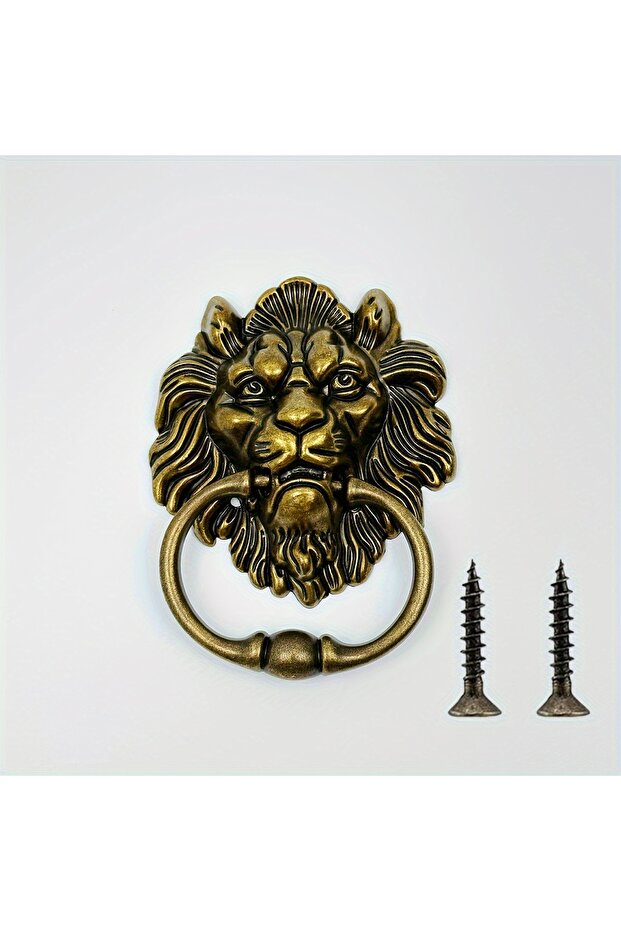 1PC 1 PCS 6.3 Inches Lion Head Door Knocker, Antique Bronze Lion Door Handle, Classical Lion Head Kn