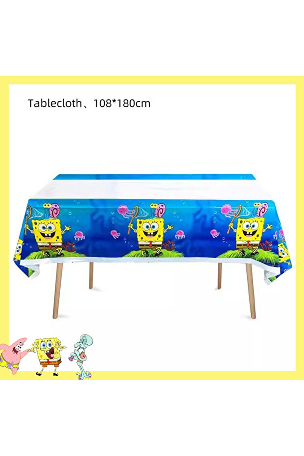 Tablecloth 1Pcs SpongeBob SquarePants Party Decorations Baby Shower Birthday Theme Birthday Party Di