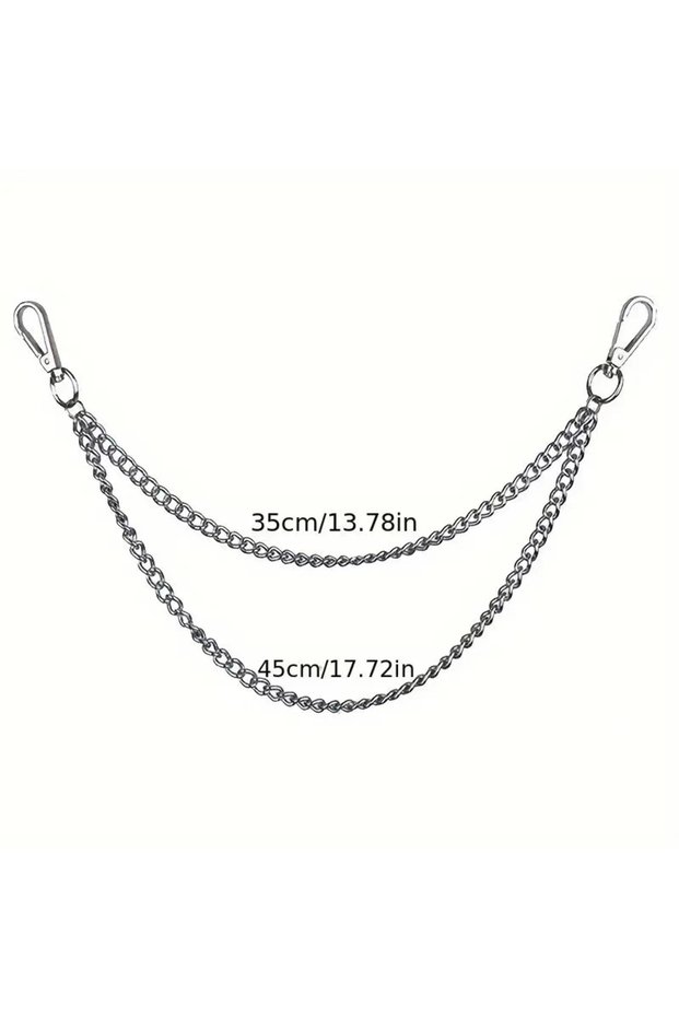 Silver Punk Style Metal Fashion Jeans Chain Accessories Pendant Versatile Pants Chain Key chain Hip-