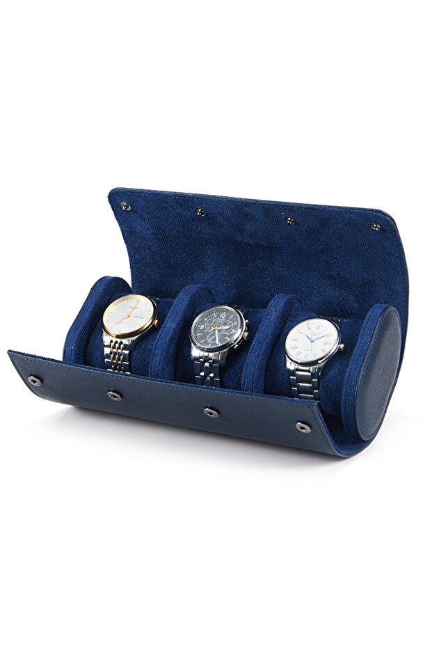 WB33 Embers Green Luxury Watch Roll - 1/2/3 Slot Genuine Leather Watch Storage Travel Case for P...