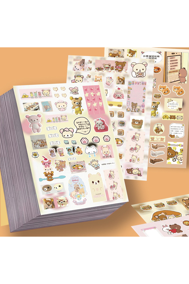 Bandai 8PCS 8PCS Cartoon Rilakkuma Cute Stickers DIY Cut Membrane Hand Account Decoration Sticker Ch