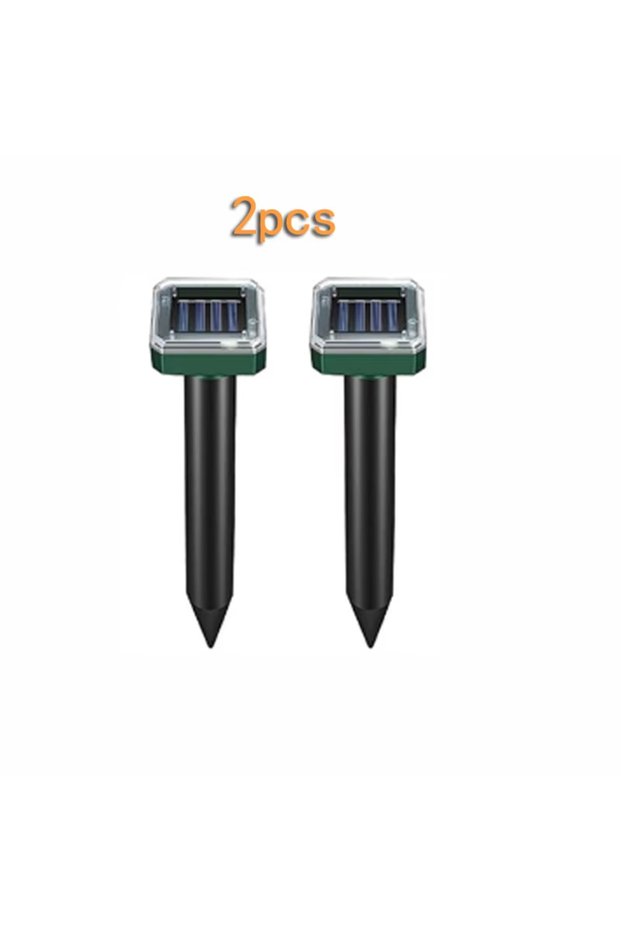 2pcs 2Pcs Solar Outdoor Mole Groundhog Repellent Stakes Ultrasonic Gopher Repeller Vole Deterrent S