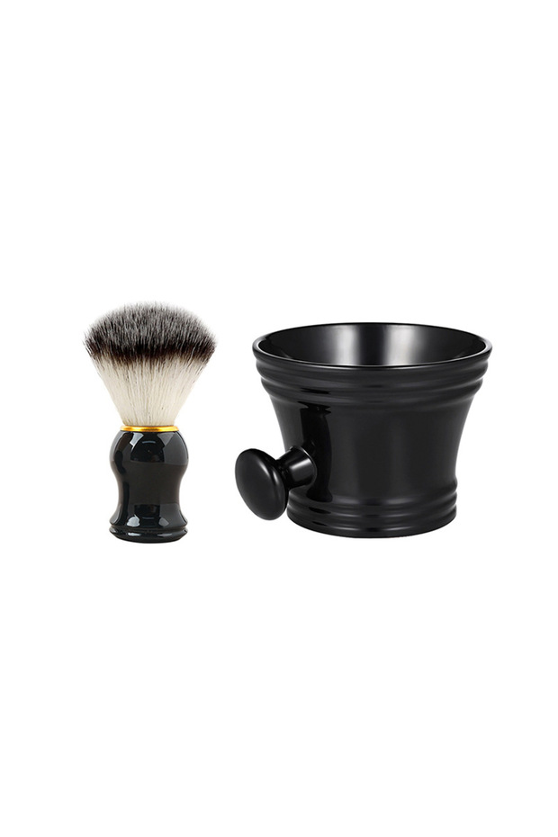 Set B 1/2Pcs Professional Beard Shaving Brush Bowl For Men's Beard Care Plastic Soap Foam Mug Bowl W