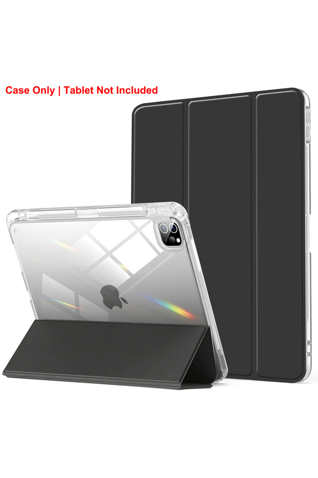 iPad Pro 11 2018-22 TM-YKL Black Clear Crystal Tablet Case With Pen Slot For iPad Pro 11 2018/2020/2