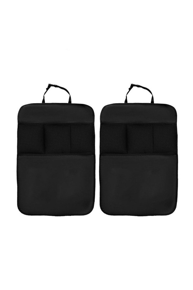 2pcs 2pcs Car Seat Back Kick Protectors with 3 Pocket Waterproof Polyester Automotive Seat Covers, P