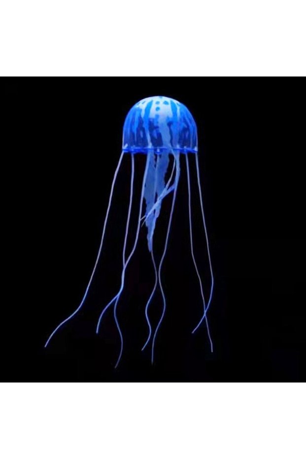 Blue Artificial Swim Luminous Jellyfish Aquarium Decoration Fish Tank Underwater Live Plant Luminous
