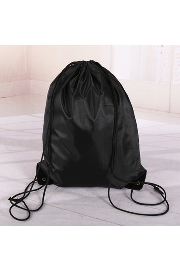 Black Waterproof Gym Bag Drawstring Sack Fitness Travel Outdoor Backpack DIY Daybag Shopping Bags Sw
