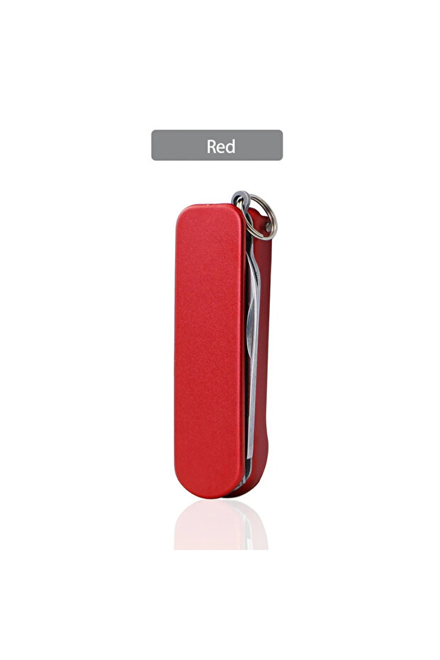 Red Ouriner Multi-purpose Nail Clippers 5-In-1 Nail Clippers Folding Stainless Steel Nail Clippers K