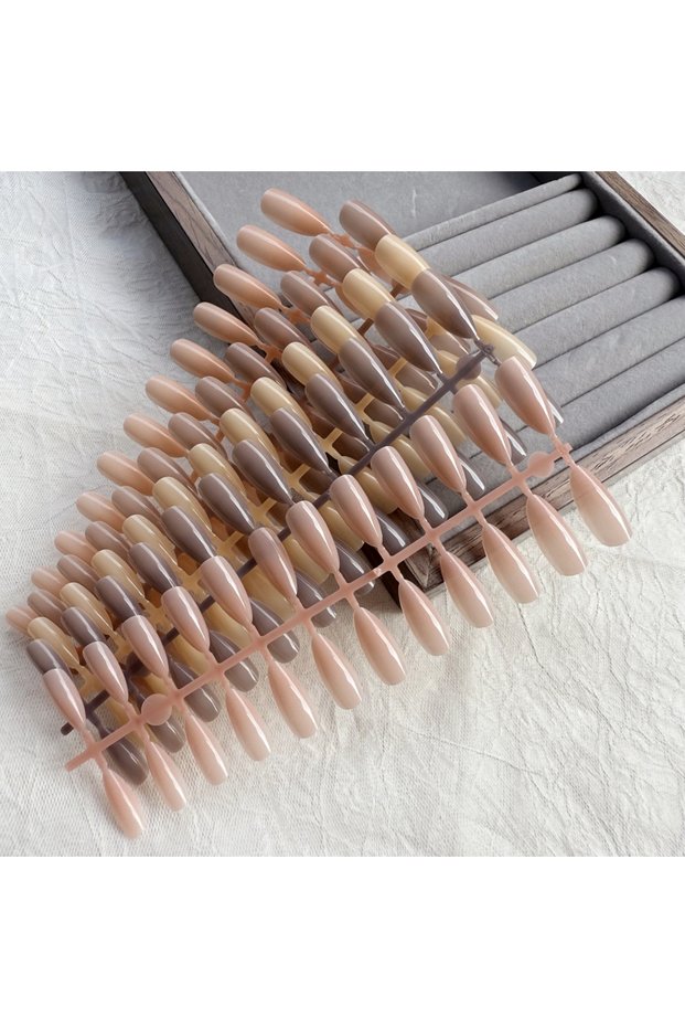 02-06 5colors 120PCS Black Fake Nails, Press On Nails With Simple Design, False Nails For Women Girl