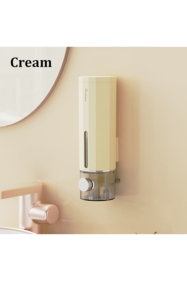 Cream Non-Perforating Soap Dispenser Hand Sanitizer Wall Hanger Press Dispenser Home Hotel Shower Ge