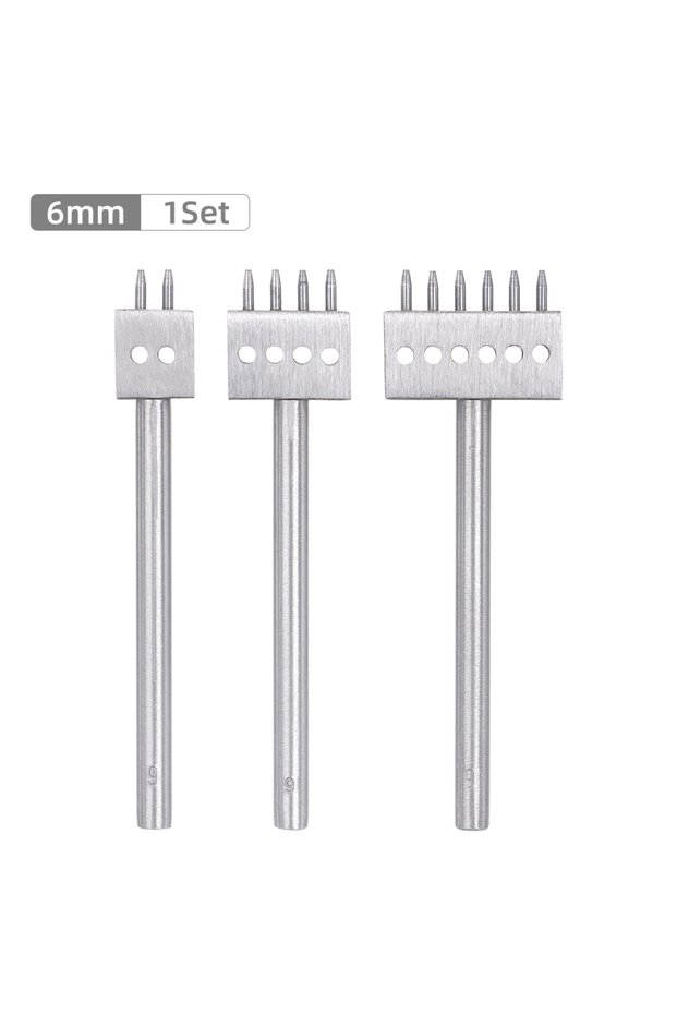 6mm 3pcs/SET Professional DIY Leather Punching Die, Manual Hole Punch for Leather Handcrafting, Mult