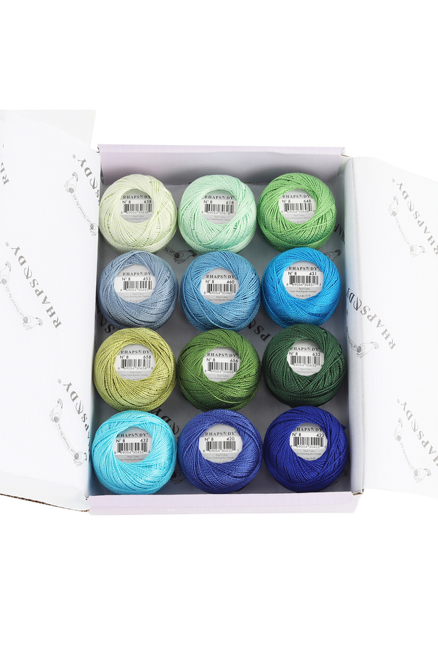 size 8 Biscay Bay Rhapsody Size 8 Pearl Cotton #8 Perle Crochet Thread Egyptian Cotton Double Mercer