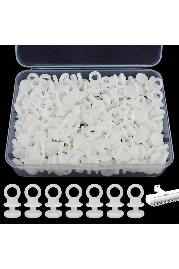 100pcs 100pcs Curtain Pulley Hook Accessories Curtain Track PVC Walking Bead Accessories Silent Pull