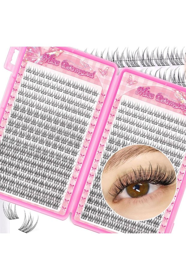 384 Soft and Lightweight Fish Tail Single Cluster Eyelashes, 10-12 Millimeters - Perfect for Daily M
