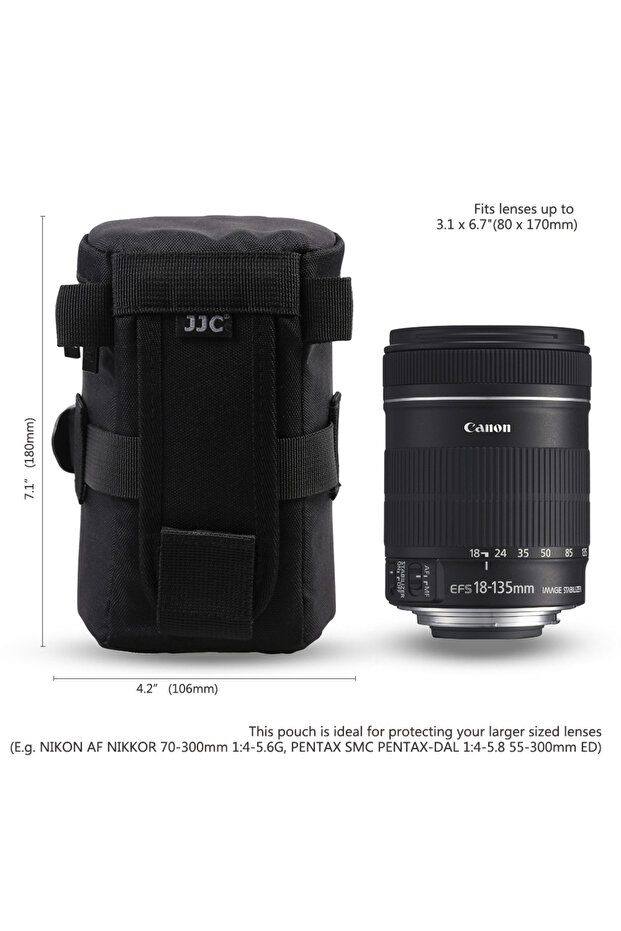 DLP3 JJC Camera Lens Bag &Belt Waterproof Lens Case Storage Pouch for Canon Nikon Sony Fujifilm DSLR