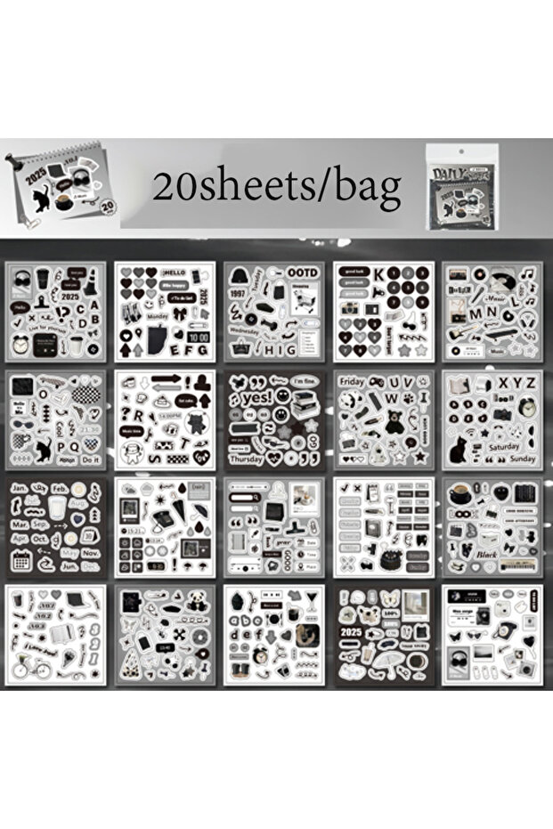 S25867-1 Mr Paper 20Pcs/book Daily Handbook Square Paragraph Sticker Book Korean Cute Style DIY Crea